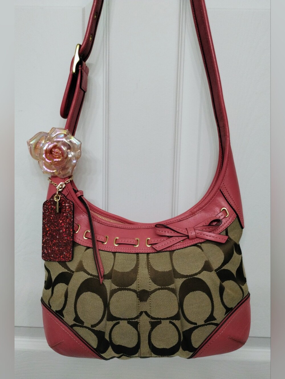 Coach Ergo Y2K Pleated Crossbody Bag With Coach Glitter Hangtag